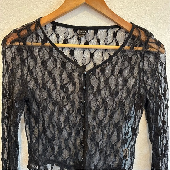 Shein see through Lacey top black size small - Picture 3 of 6